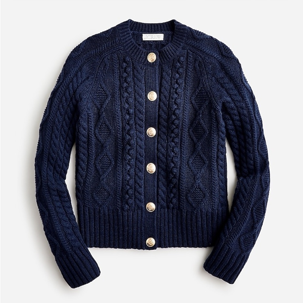 J. Crew Navy Cable Knit Sweater